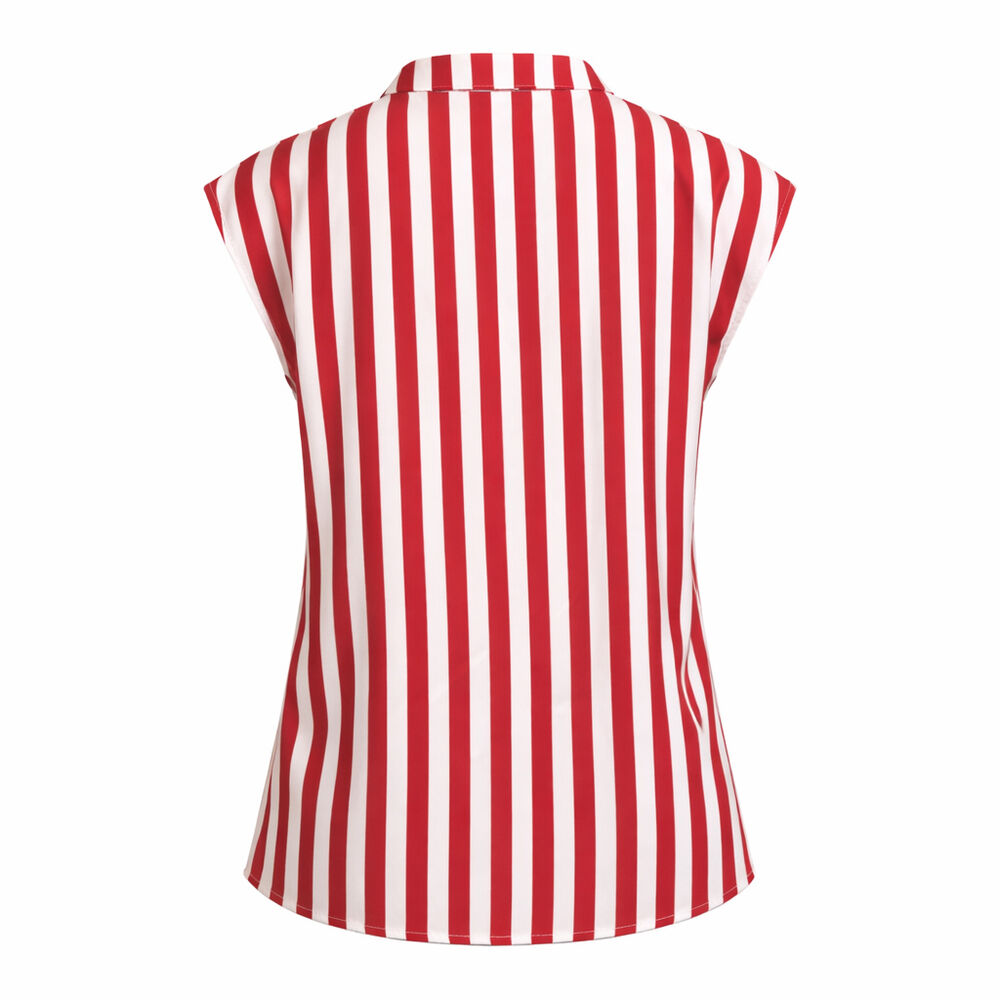 Blusa S/Mangas Cuello V Blanco/Rojo M American College image number 1