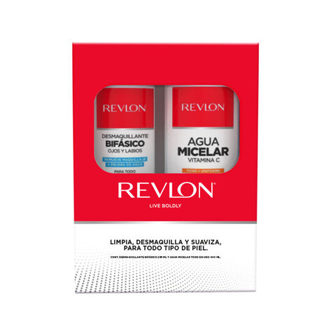 Set Agua Micelar Vitamina C 400 ml + Desmaquillante Bif&aacute;sico 235 ml  Revlon
