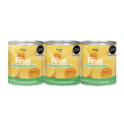 Pi&ntilde;a en Rebanadas Member's Choice 3/800 g
