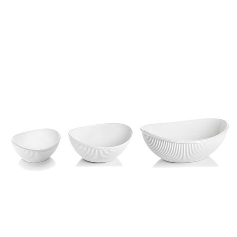 Set de 3 Tazones de Acrilico Blanco