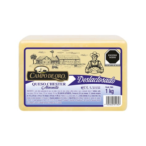 Queso Chester Deslactosado Campo de Oro 1 kg