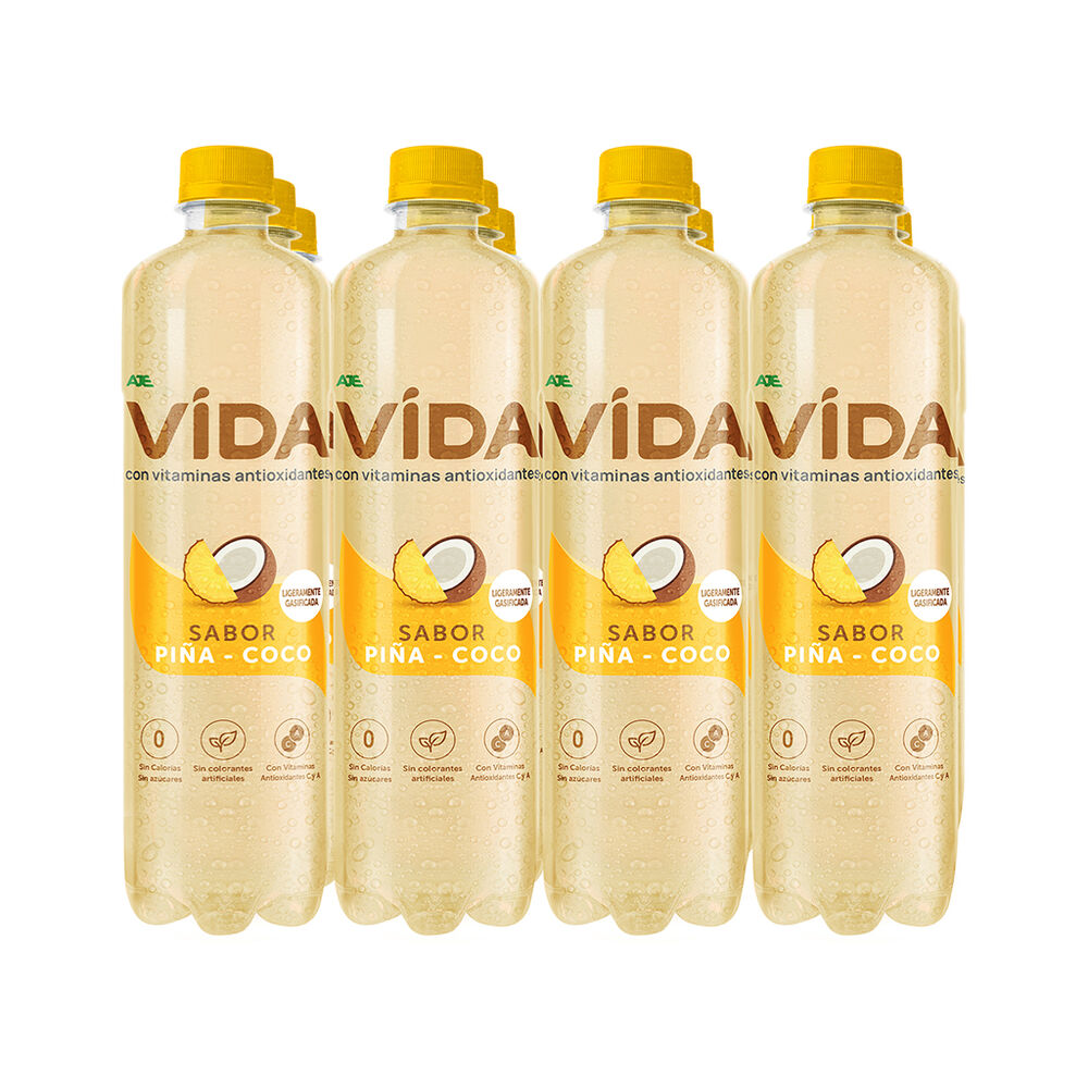 Agua Gasificada Pi&ntilde;a Coco VIDA 12/575 ml image number 2