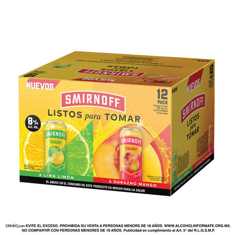 Mezcla de vodka Smirnoff Smash 355 ml 12 piezas