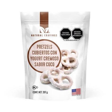 Pretzels con Cobertura Sabor Yogurt Coco  397g