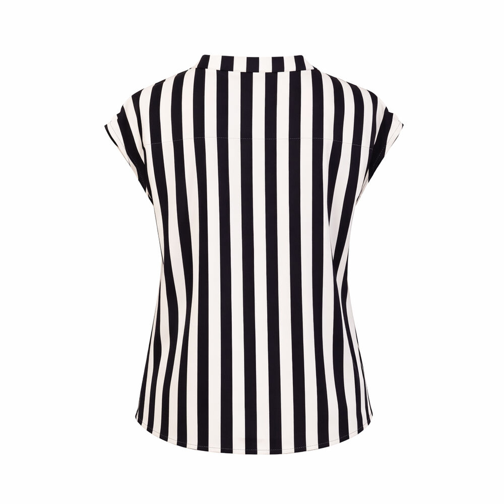 Blusa S/Mangas  Cuello V Blanco/Negro CH American College image number 1