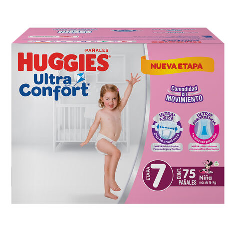 Pa&ntilde;al Etapa 7 Ni&ntilde;a Huggies UltraConfort 75 Piezas