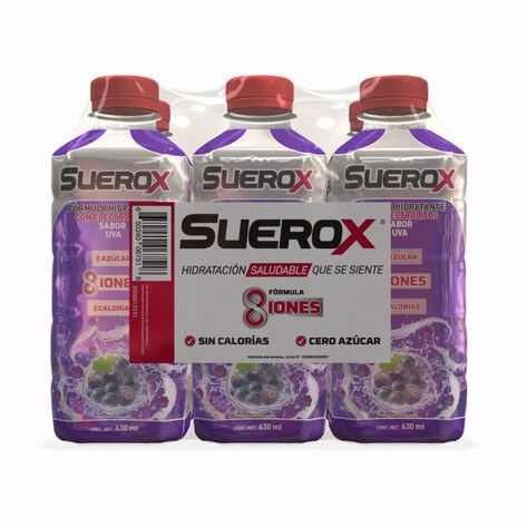 Suero Oral Sabor Uva Suerox 6/630 ml