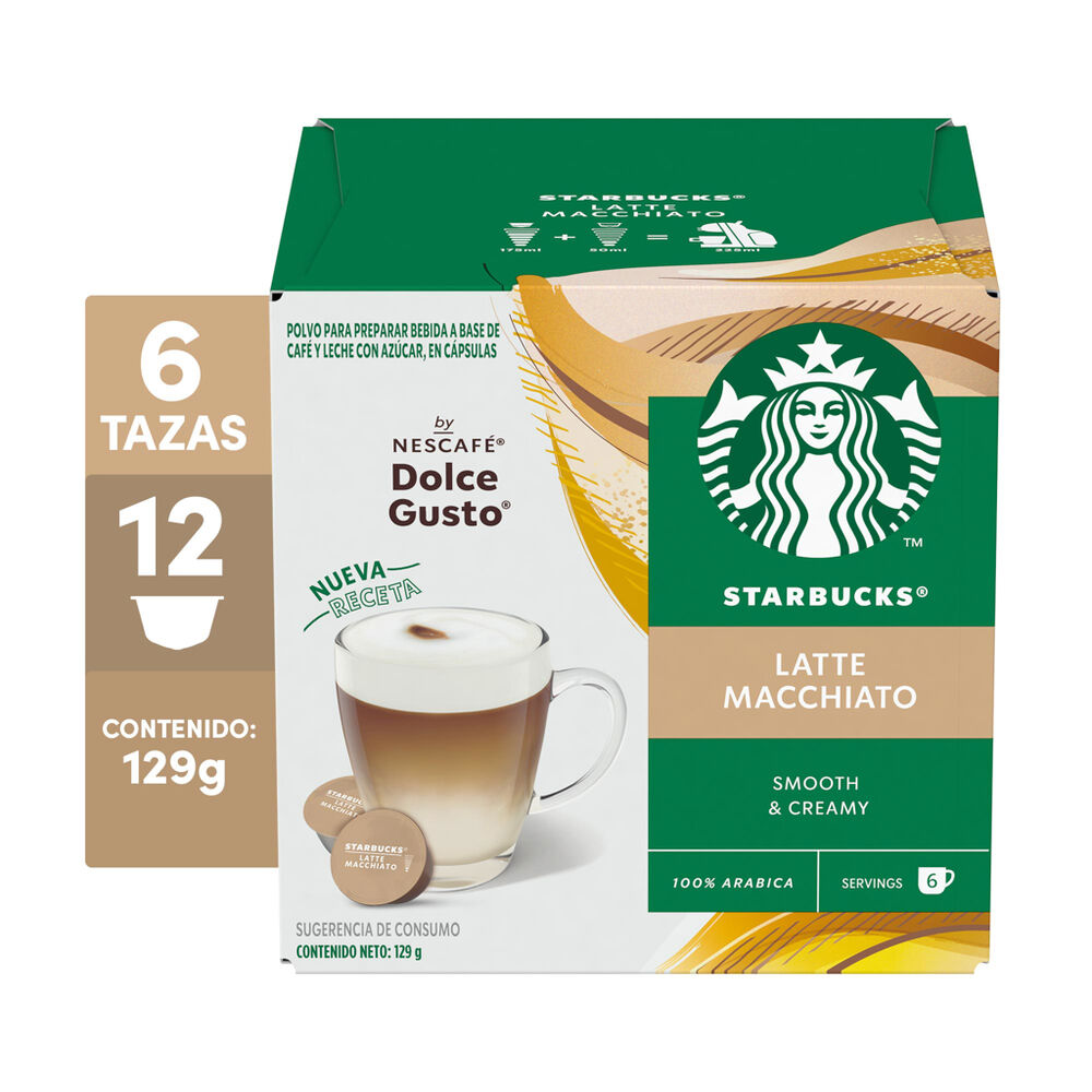 Caf&eacute; en c&aacute;psula Starbucks by Nescaf&eacute; Dolce Gusto Latte Macchiato 12 C&aacute;psulas image number 1