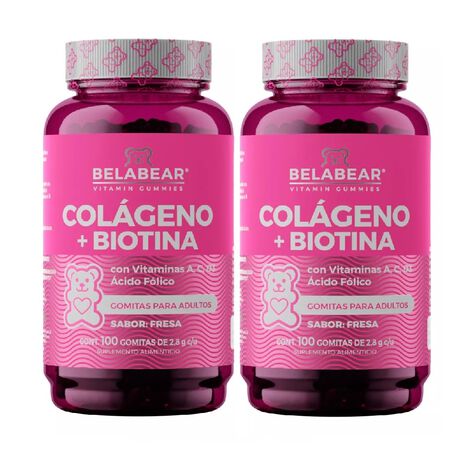 Gomitas Belabear colageno + biotina con 100  2 pack