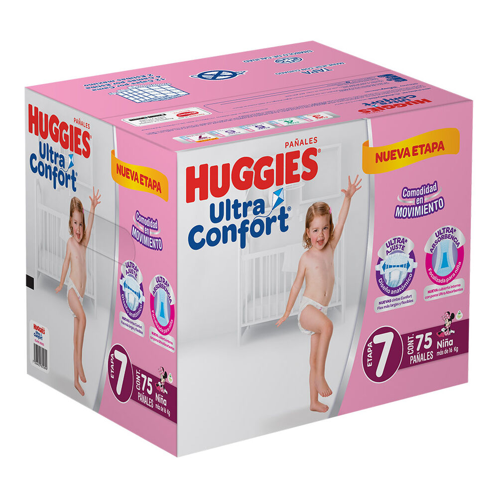 Pa&ntilde;al Etapa 7 Ni&ntilde;a Huggies UltraConfort 75 Piezas image number 2
