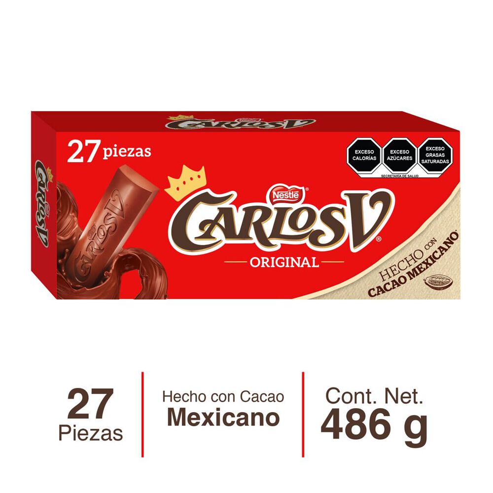 Chocolate en Barra Carlos V 27/18 g image number 1