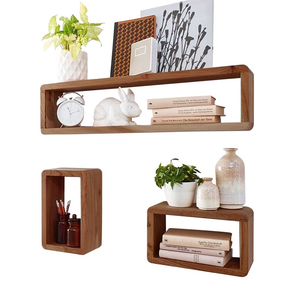 Repisas De Madera Natural Set 3 Pzs image number 1
