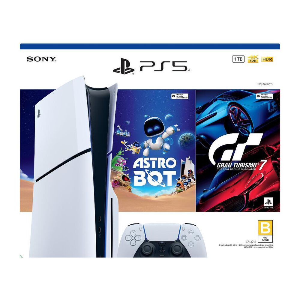 Bundle Consola PlayStation 5 Est&aacute;ndar Slim + Astro Bot y Gran Turismo 7 image number 2