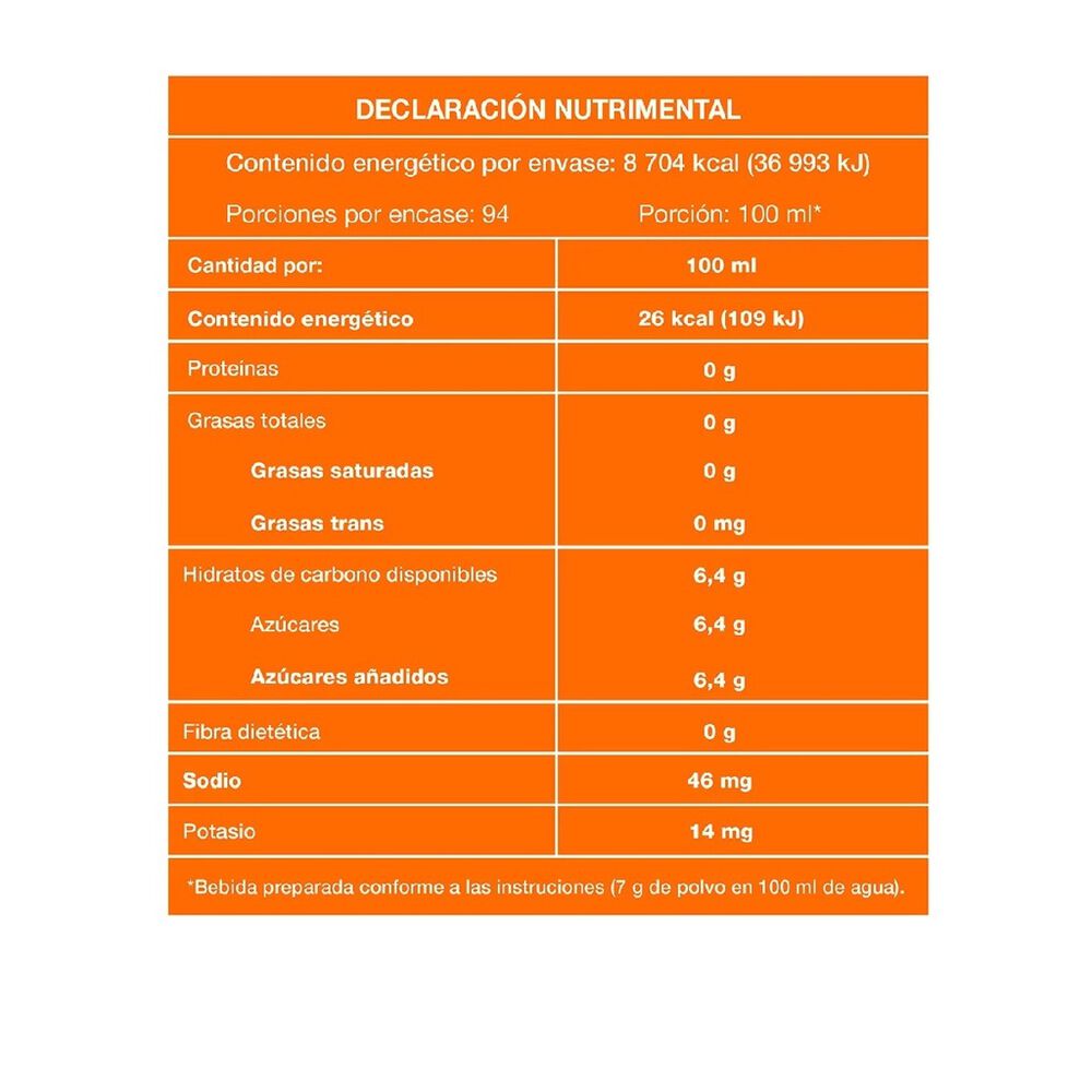 Concentrado En Polvo Naranja Gatorade 2.38 Kg image number 1