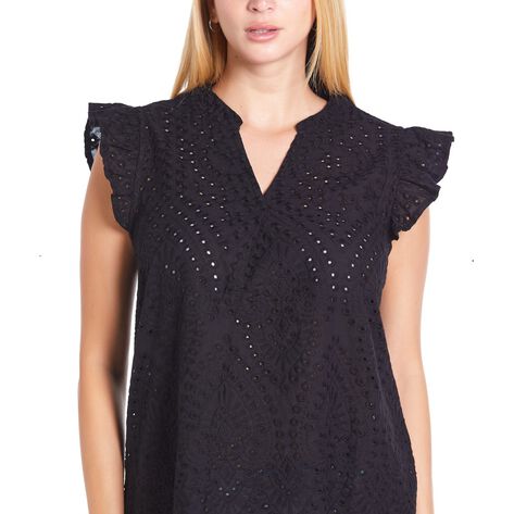 Blusa Tipo Croch&eacute; Negro talla EG Ann Miller