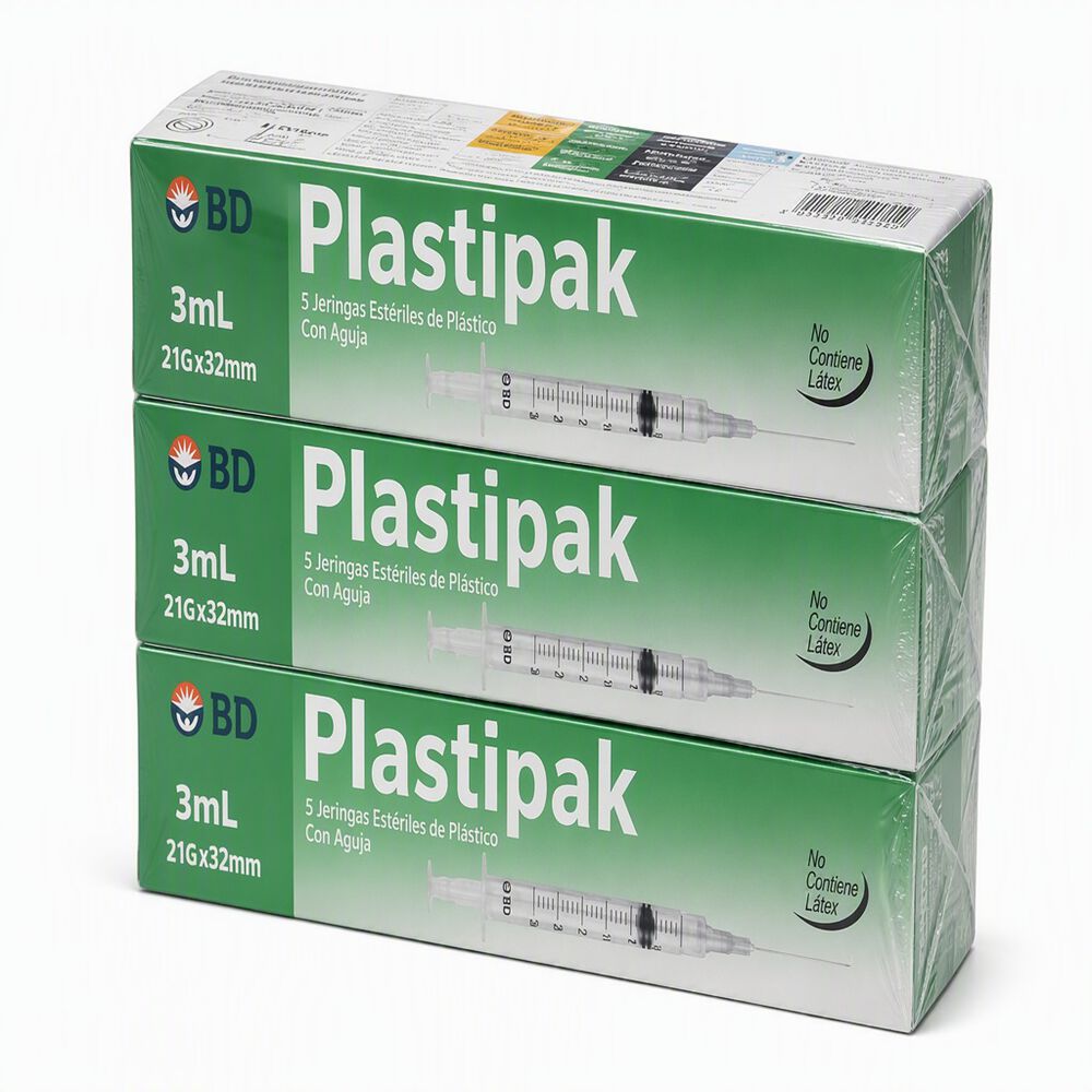 Jeringa Bd 3mL 21 G X 32 MM 3/5 Pzas image number 1