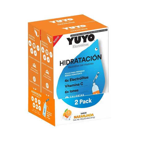 Bebida hidratante YuYo Naranja  2 Pack
