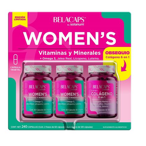 Belacaps Womens 60 caps 2 Pack + Colageno  120 caps