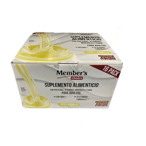 Suplemento Alimenticio Member&acute;s Choice Sabor Vainilla 16 pzas de 237 ml c/u
