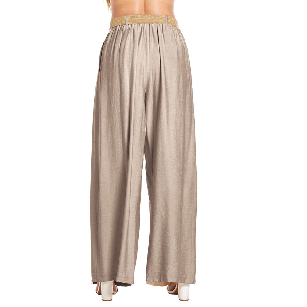 Pantal&oacute;n Recto Liso con Cinturon Caf&eacute; TCH Ann Miller image number 1
