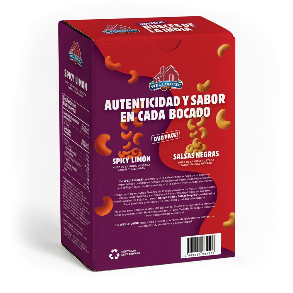 Pack Nueces de la India Salsa Negras y Spicy Limon 2/400 g image number 2