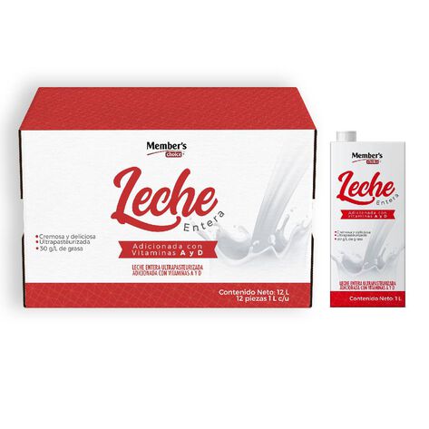 Leche UHT Entera Member's Choice 12/1 L