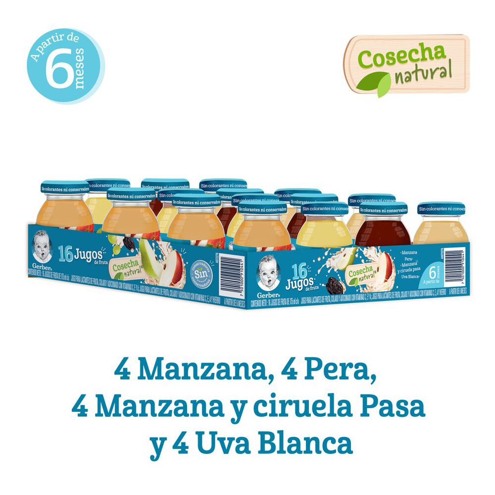 Jugo Surtido Etapa 2 Gerber 16/175 g image number 1