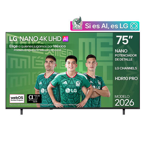 Pantalla 75" LG NANO 4K UHD AI NU850