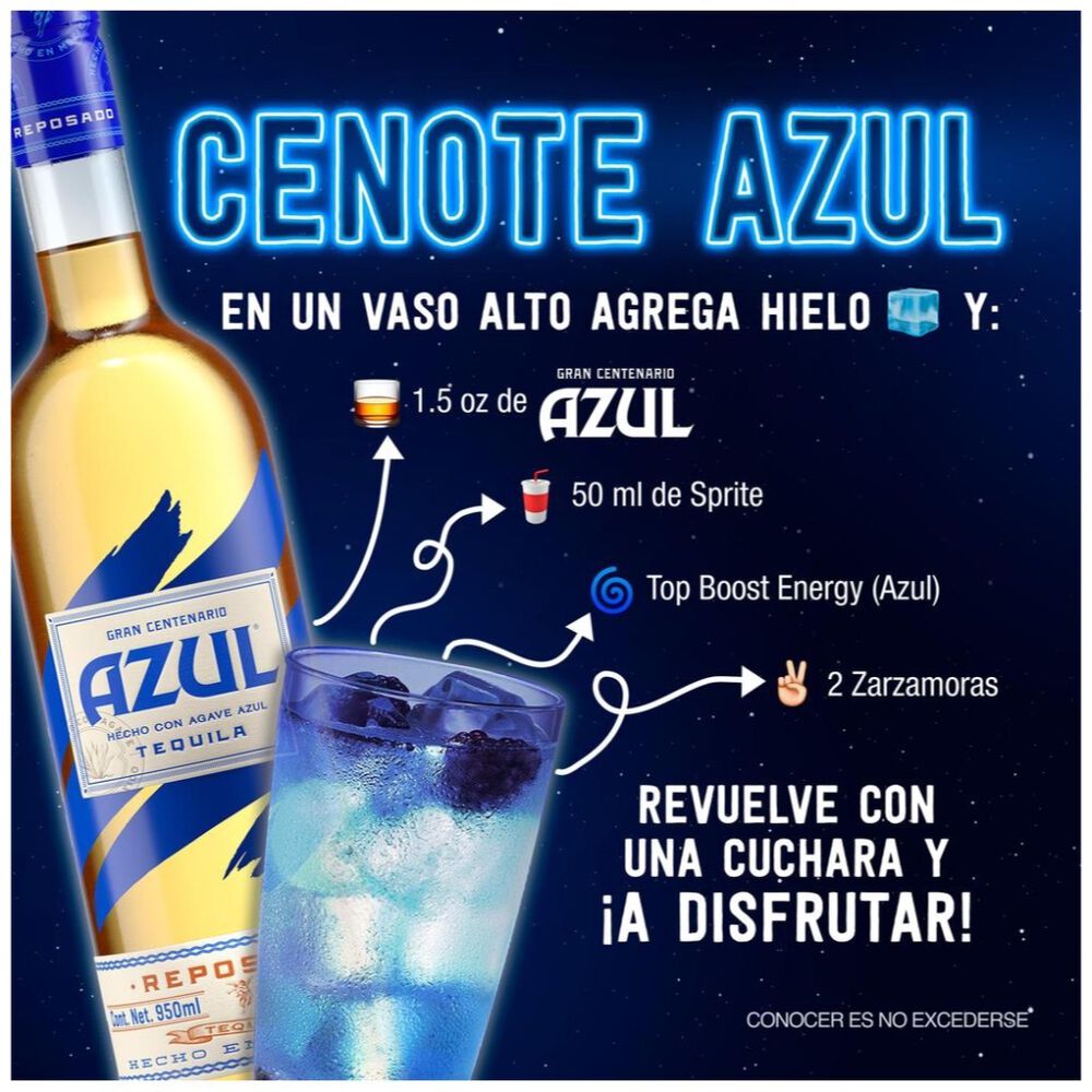 Tequila Centenario Azul Resposado 950 ml image number 1