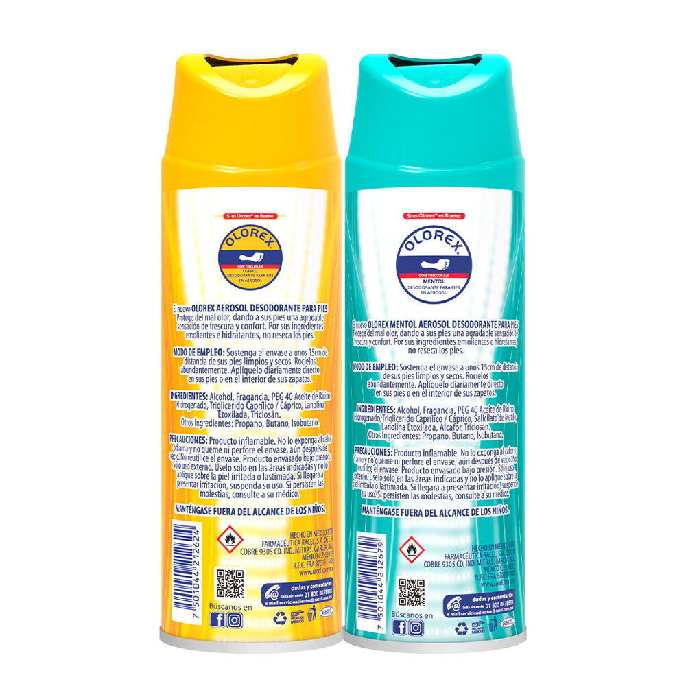 Aerosol desodorante Olorex clasico / mentol 180 grs 2 pack image number 1