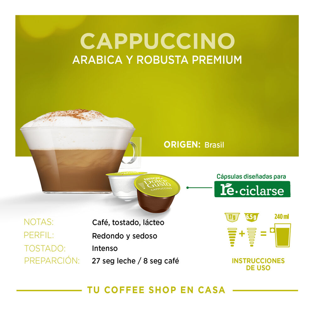 C&aacute;psulas para Caf&eacute; Cappuccino Nescaf&eacute; Dolce Gusto 48 pzas image number 7