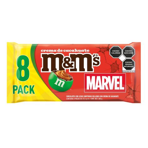 Chocolates Confitados Rellenos de Crema Cacahuate Marvel  M&M 8/37.5 gr