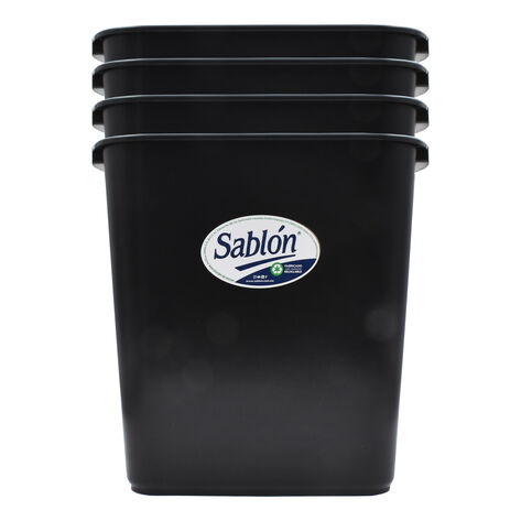 Bote para Basura Negro 4 pza SABLON