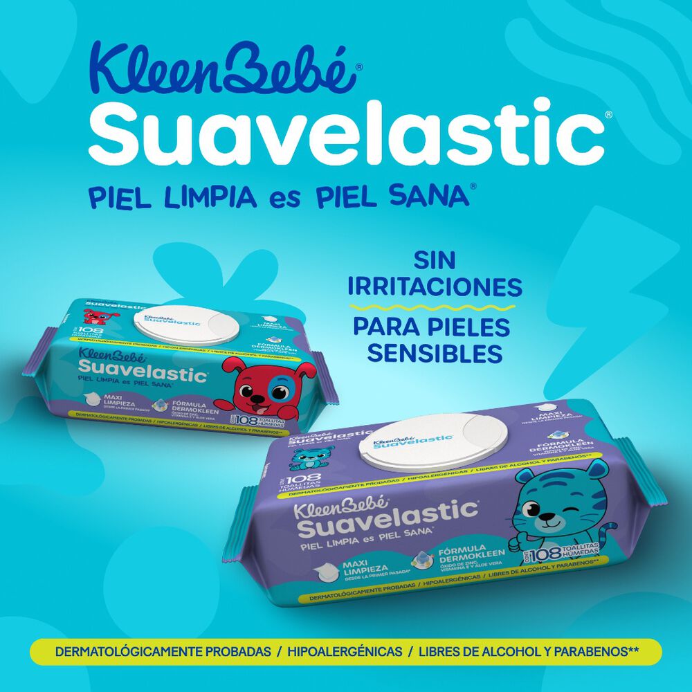 Toallitas H&uacute;medas Kleenbebe Suavelastic 6/108 Pzas image number 2