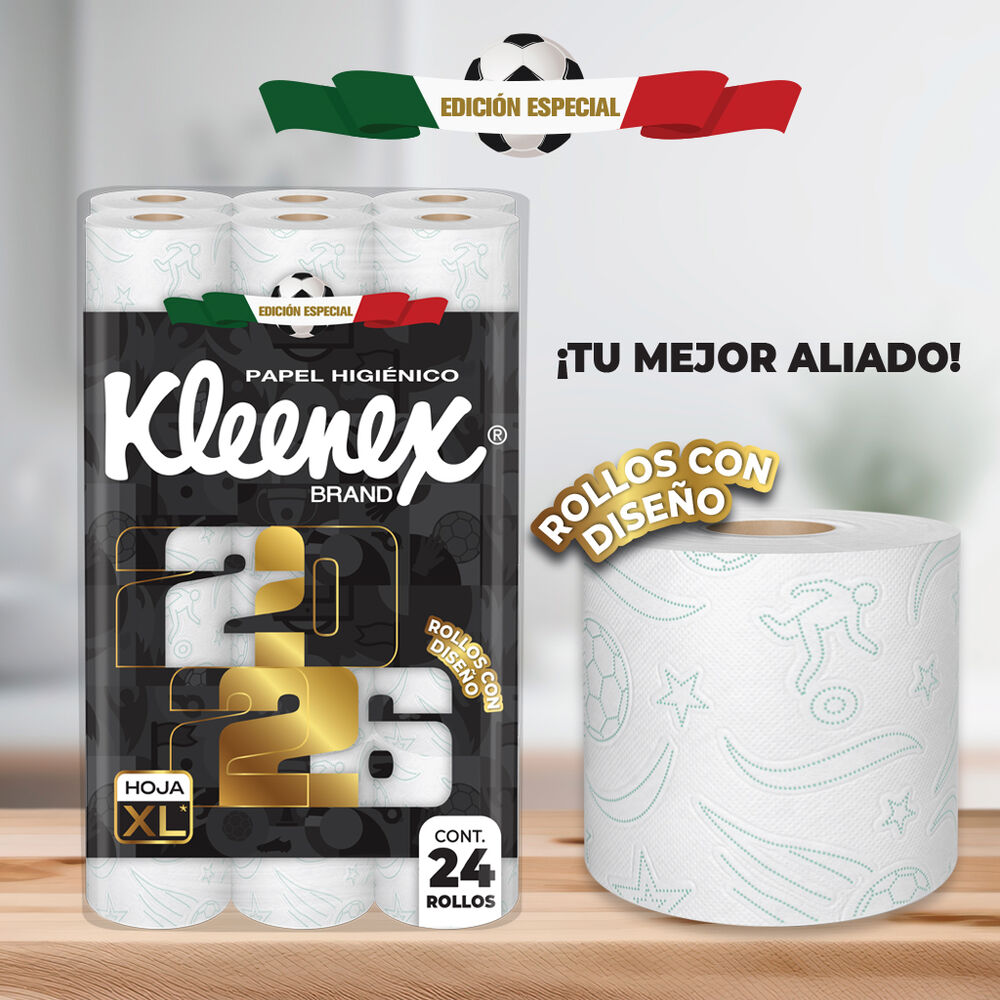 Papel Higi&eacute;nico Mundial 2026 Kleenex 24 Pzas image number 1