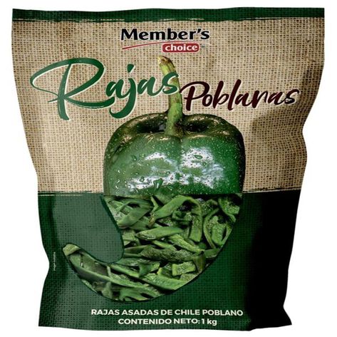 Rajas Poblanas Tatemadas Members Choice 1 Kg