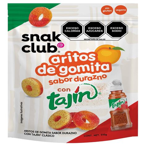Gomitas Aritos de Durazno con Tajin Snak Club 510 g