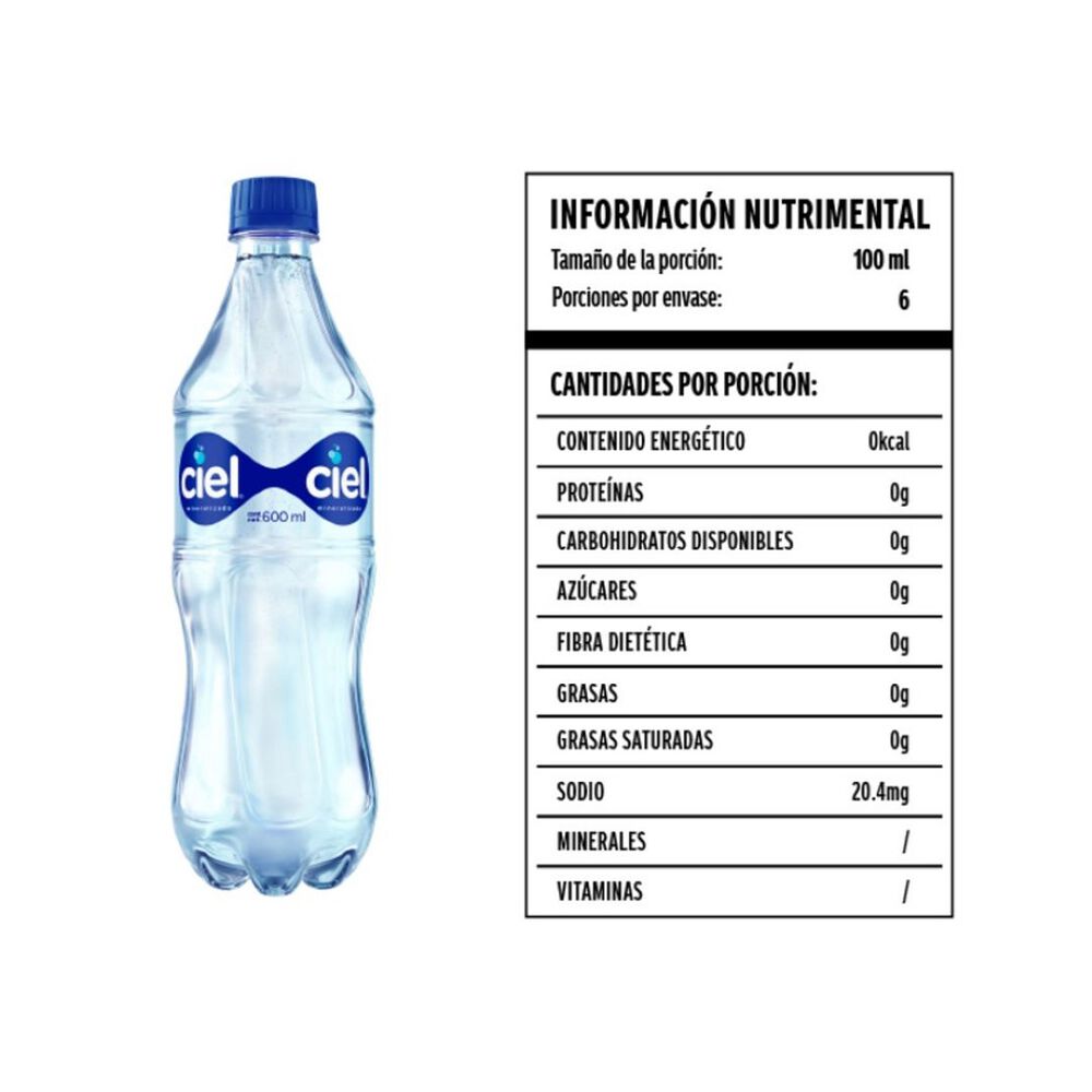 Agua Natural Ciel 600 ml image number 2