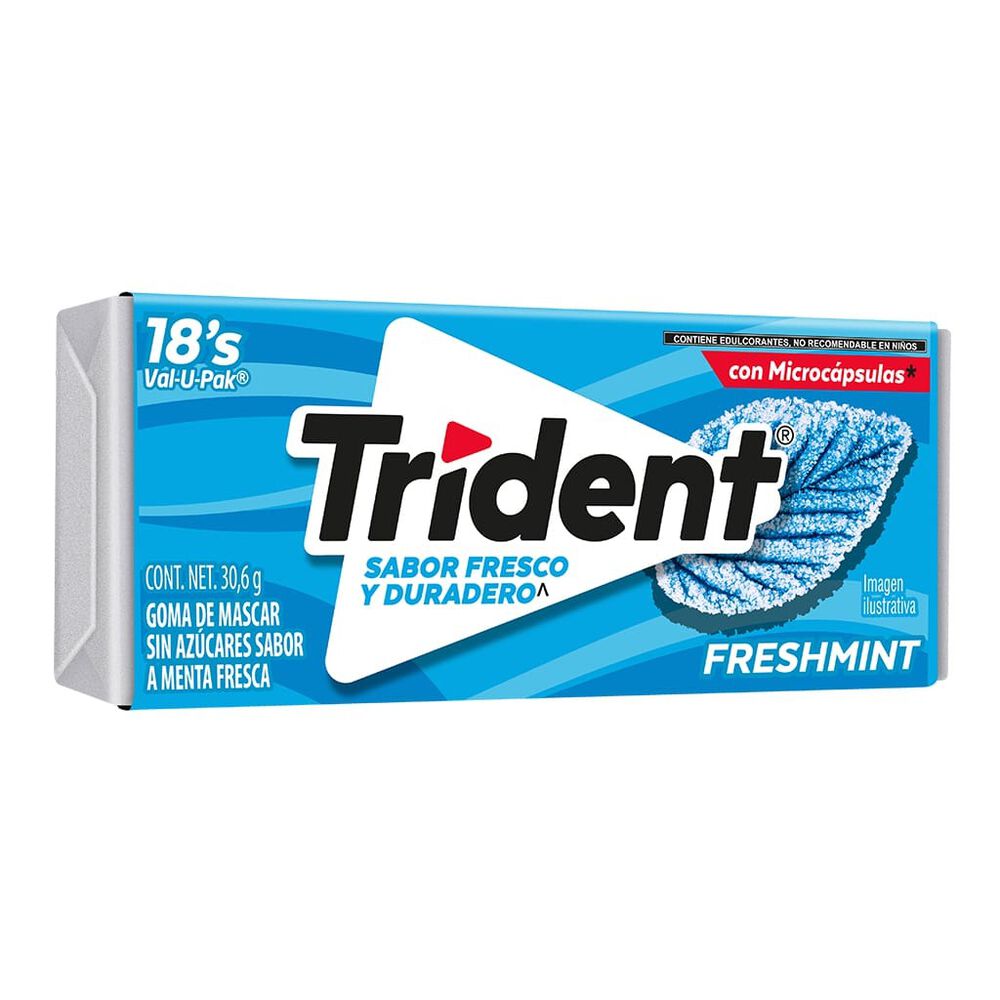 Chicle Trident Fresh Mix Mentol/Eucalipto 30.6 Gr image number 1