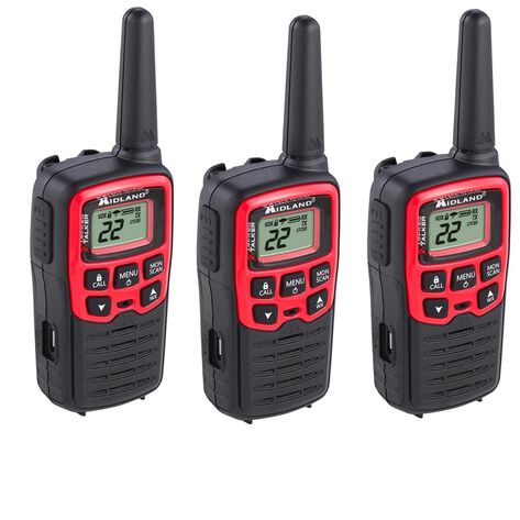 Paquete de 3 Radios de 2 Vias Midland T31VP 22 Canales