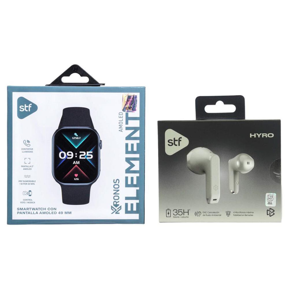 Combo Reloj Inteligente Kronos Element +  Aud&iacute;fonos TWS Hyro Olivo STF image number 6