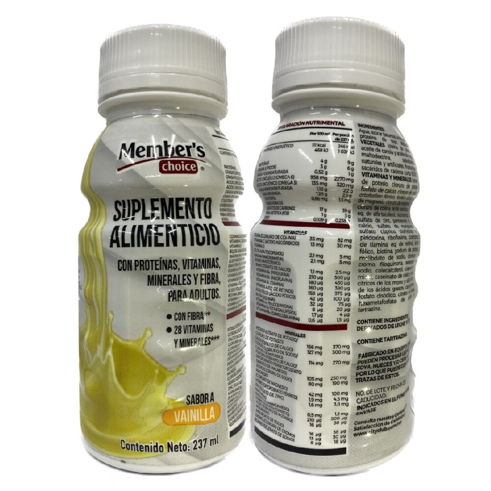 Suplemento Alimenticio Member&acute;s Choice Sabor Vainilla 16 pzas de 237 ml c/u image number 1