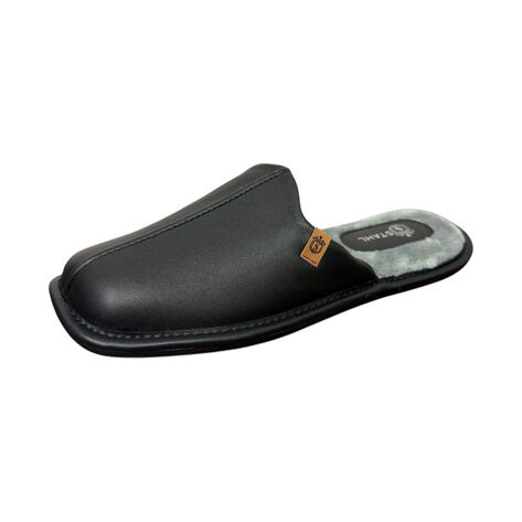Pantufla Caballero Piel Negro T29 Stahl