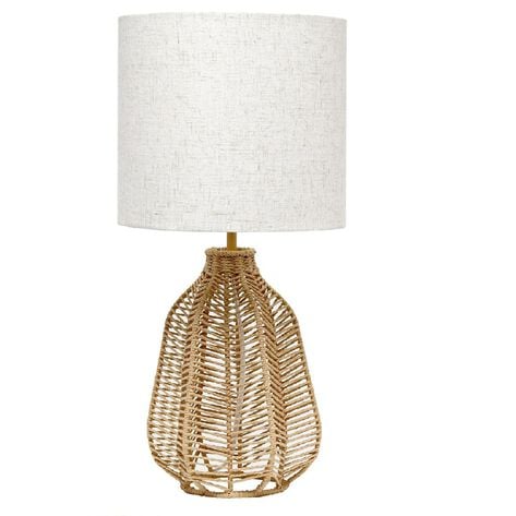 L&aacute;mpara de mesa tejido tipo rattan ELEGANT DESIGNS