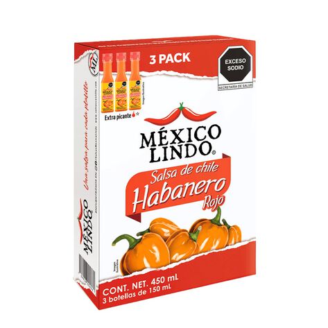 Salsa Habanero M&eacute;xico Lindo 3/150 ml