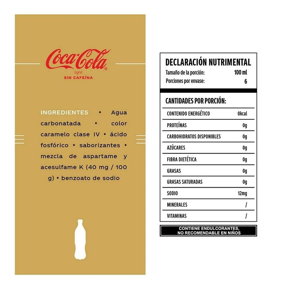 Refresco Coca-Cola Light 600 ml image number 2