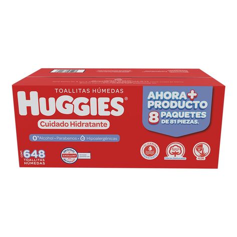 Toallitas H&uacute;medas Cuidado Hidratante  Huggies 8/81 Pzas