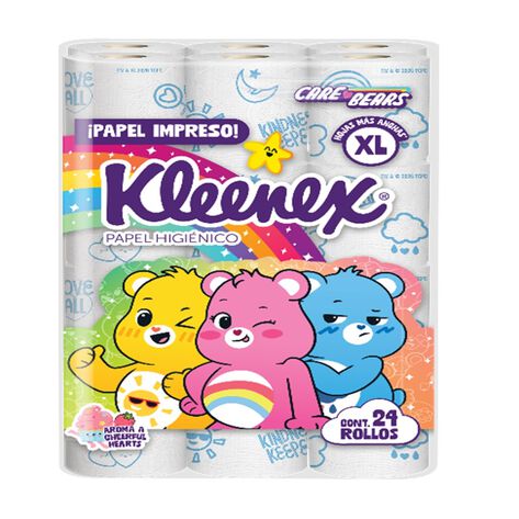 Papel Higi&eacute;nico Care Bears Kleenex 24 Pzas