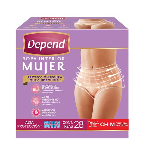 Depend Ropa Interior Mujer M C/28 Pzas