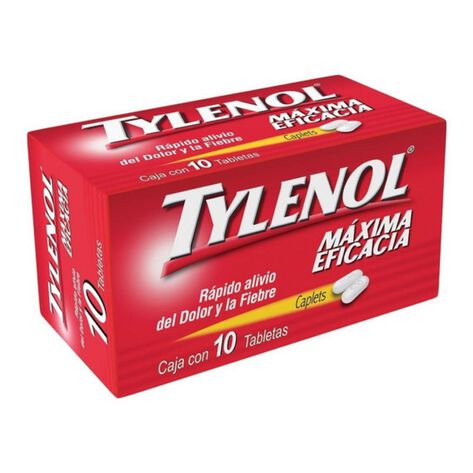 Tylenol Caplets 500Mg, 10 Tab